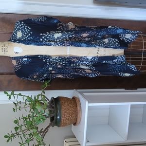 Women's Kimono Top - Blue Floral - One Size